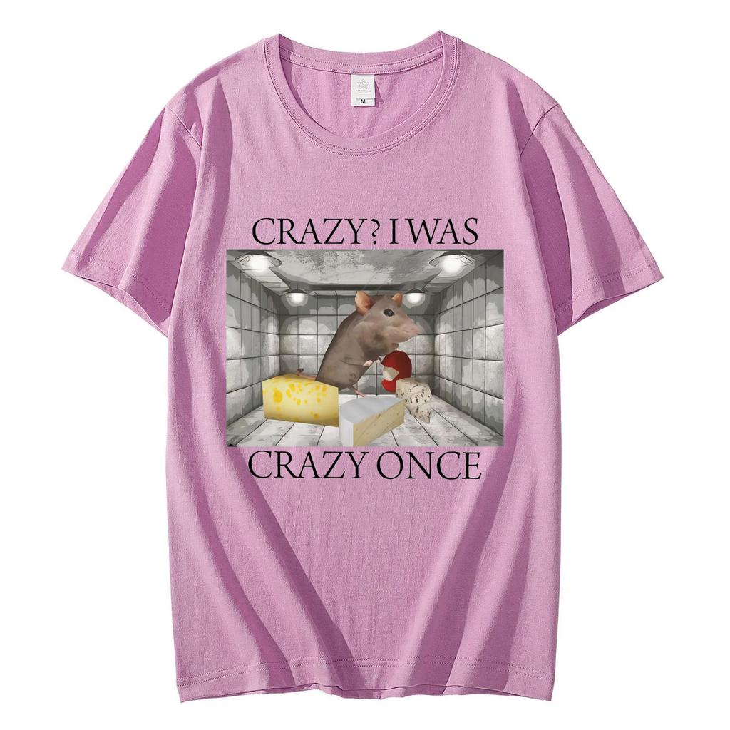 Crazy Rat Funny Meme TShirt Men Women Clothing High Quality Fashion Oversized TShirts Summer Casual Cotton T Shirt Streetwear