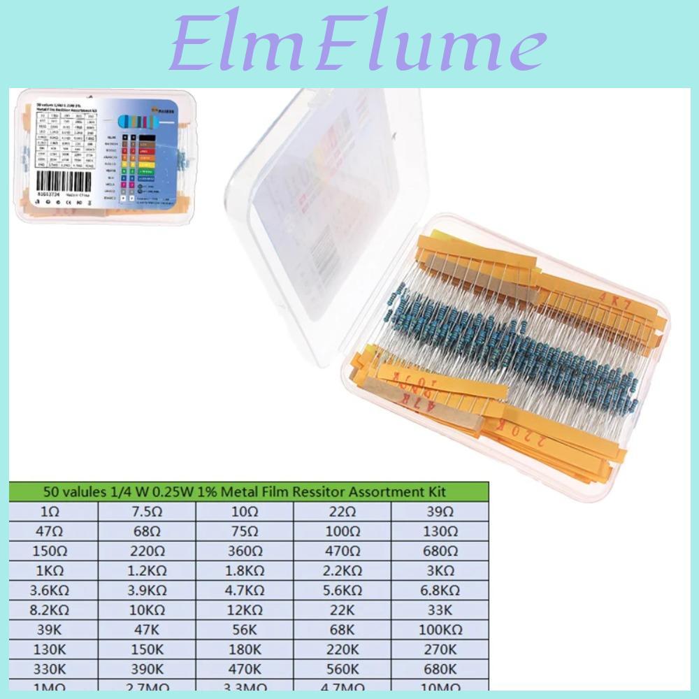 Values Resistor 14w 50 500pcs Assorted Set Pack1 Ohm 10m Metal Film Resistor Kithighquality Set Of Resistor 39k 47k 56k 68k