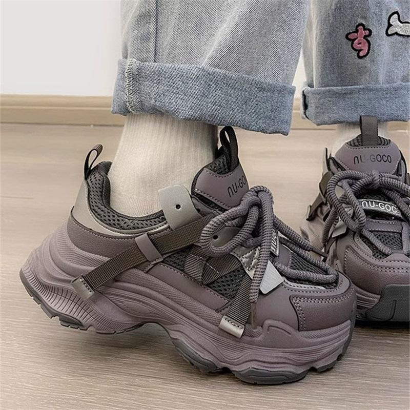 Women s Thick Soled Mesh Breathable Casual Sports Shoes 40 фиолетовый