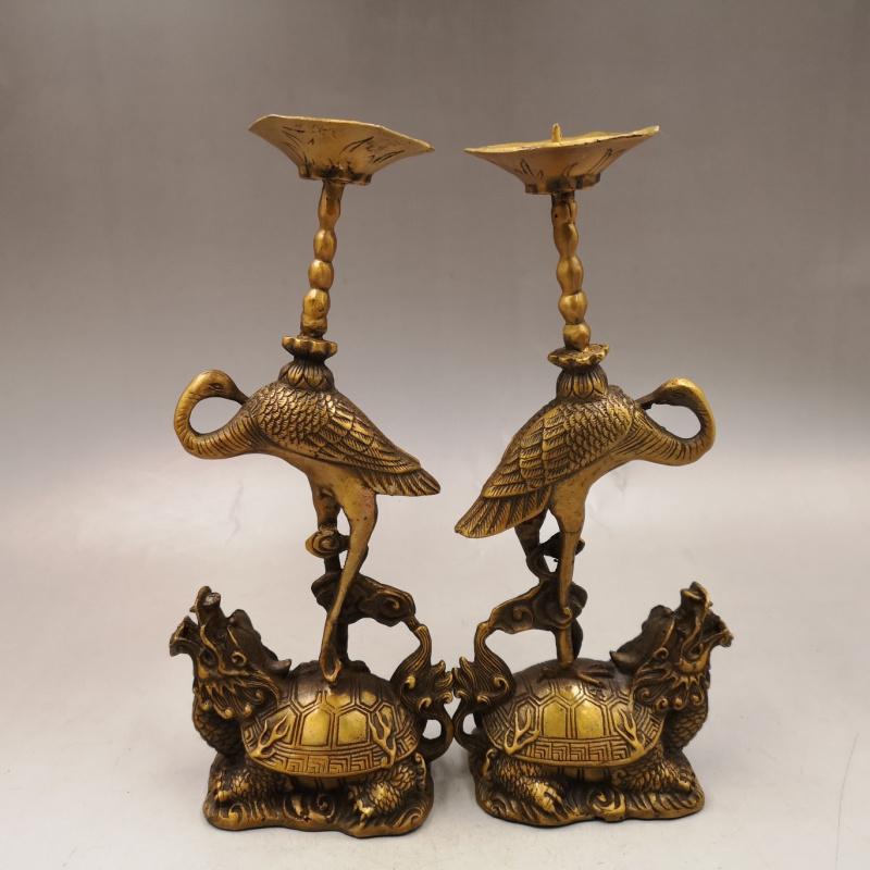 

Antique Brass Crane Candle Holder Ornament Home Decor Gift Birthday Present Decoration aboutHigh24cm1.2kg