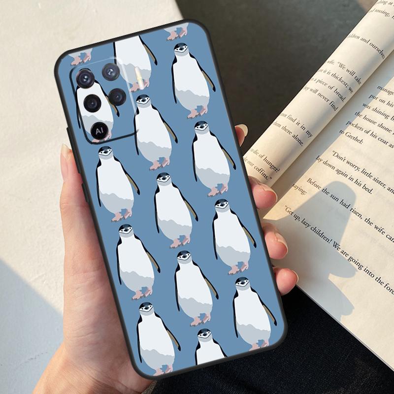 Cartoon Penguin Case For Oppo A5 Pro A15 A16 A17 A57 A77 A94 A74 A54 A76 A96 A40 A60 A80 A18 A38 A58 A78 A98