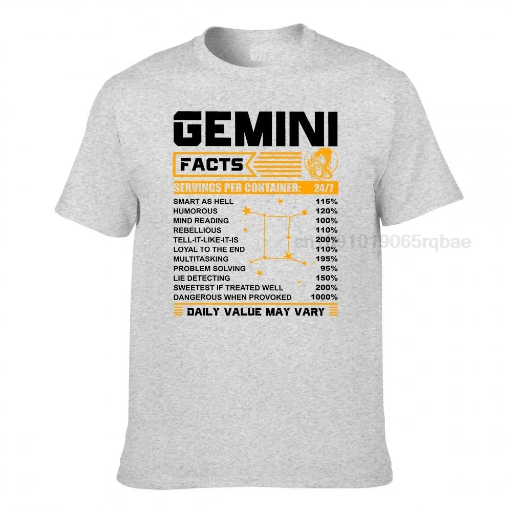 Gemini Facts Zodiac Tshirt Funny Gemini Birthday Gifts T Shirts Crazy Graphic Unisex Tees Crazy Cotton