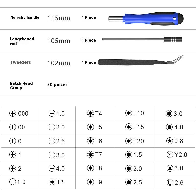 RAYENR Mini Screwdriver Set Kit Tools Set Small Precision Screwdriver Kit with Tweezers Extension Shaft for Repair Maintenance