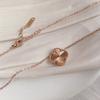 Light Luxury Rose Gold Double-Sided Titanium Steel Four-Leaf Clover Necklace Does Not Fade Women'S Gift
