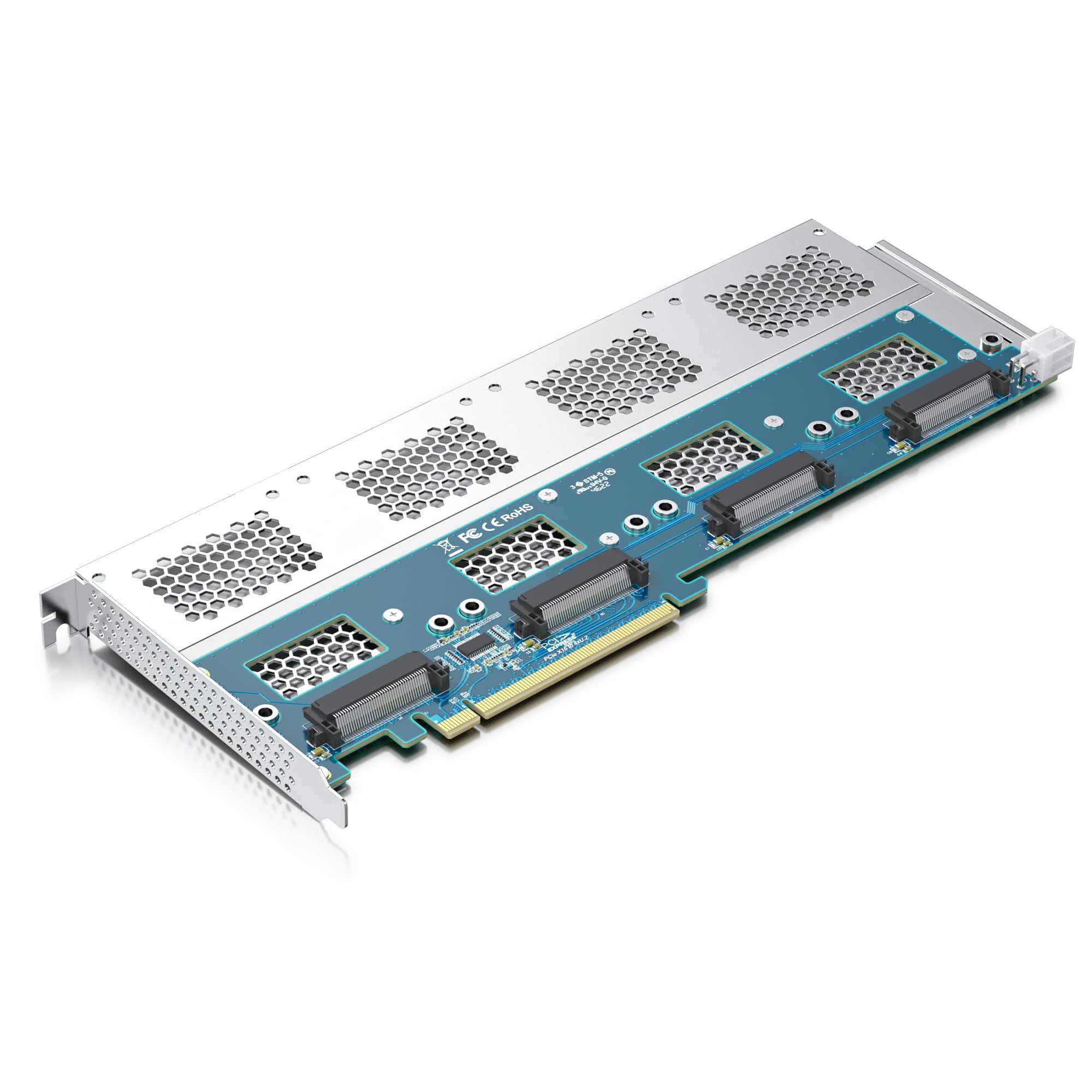 

10Gtek Expansion Card PCIe to Support NVMe SSD U.2 PCI-E 3.0 (4)U.2 SFF-8639 Adapter, PCIeX16, 2.5 U.2