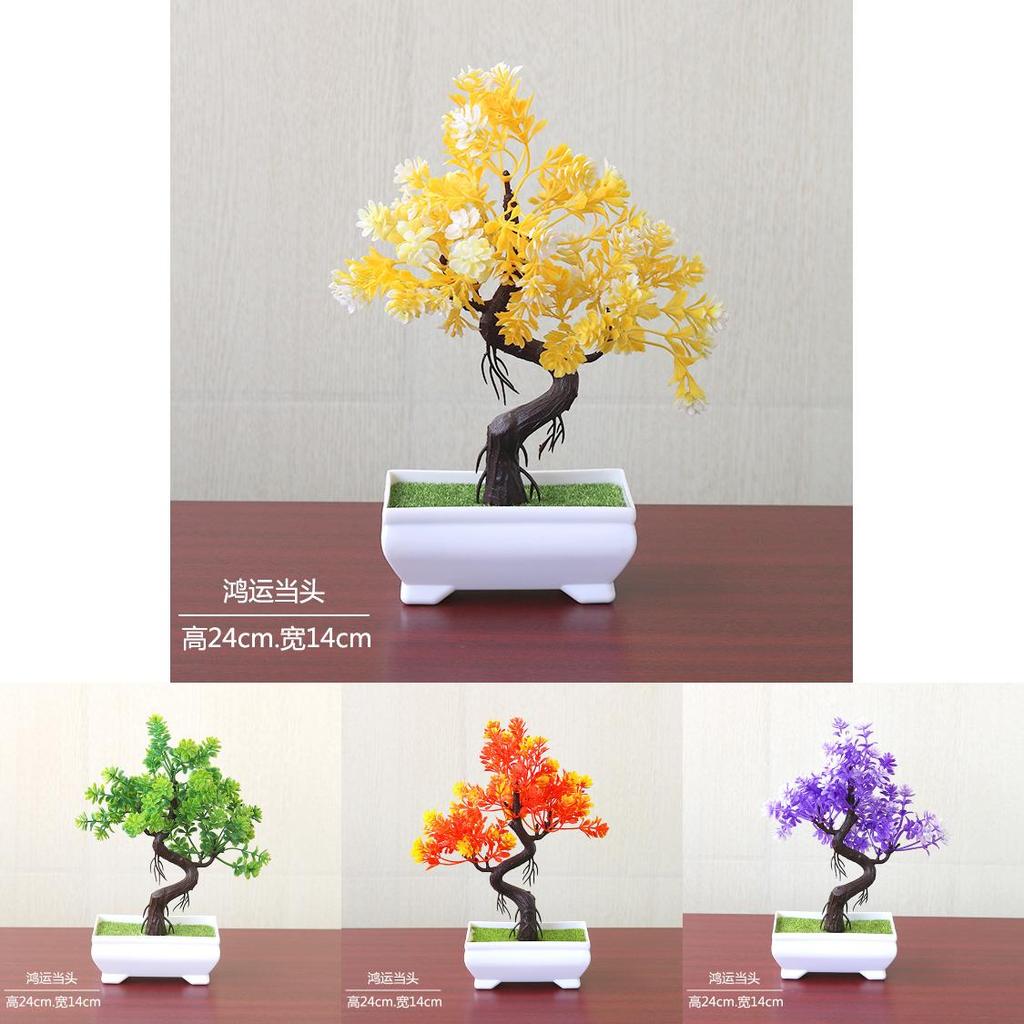 Realistic Artificial Bonsai With Container For Office Space And Coffee Shop Decor