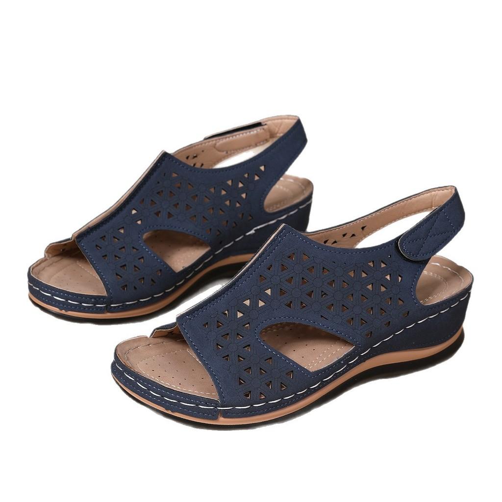Summer Hollow Out Sandals For Women With Magic Tape Closure And Rubber Sole