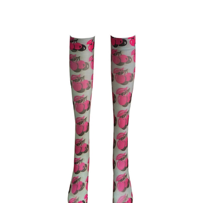 

Романтичные тигровые гольфы до колена из дикой вишни (розовый/серый) Free