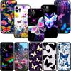 FM17 Colorful Butterfly Soft Shell Phone Case for iPhone 16 15 14 13 12 Pro Max Plus Mini