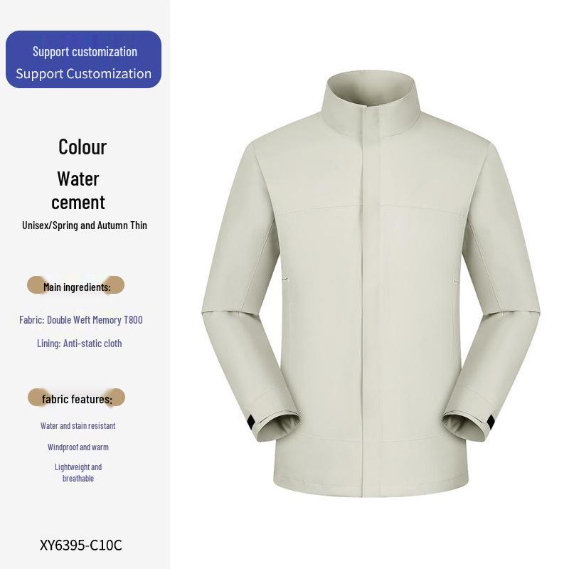 Unisex Windproof & Waterproof Softshell Jacket with Stand-up Collar - Custom Logo Embroidery Available