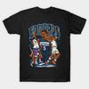 Men Black Print T-shirt Anthony Edwards Cartoon No-Cut Transfer Paper Print Cotton Tshirt