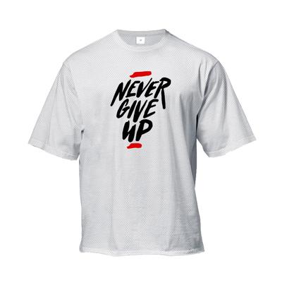 Never Give Up Printed Mens Loose Running T-shirt Summer Quick Dry Gym Fitness Clothing Bodybuilding Sports Half Sleeve T Shirt