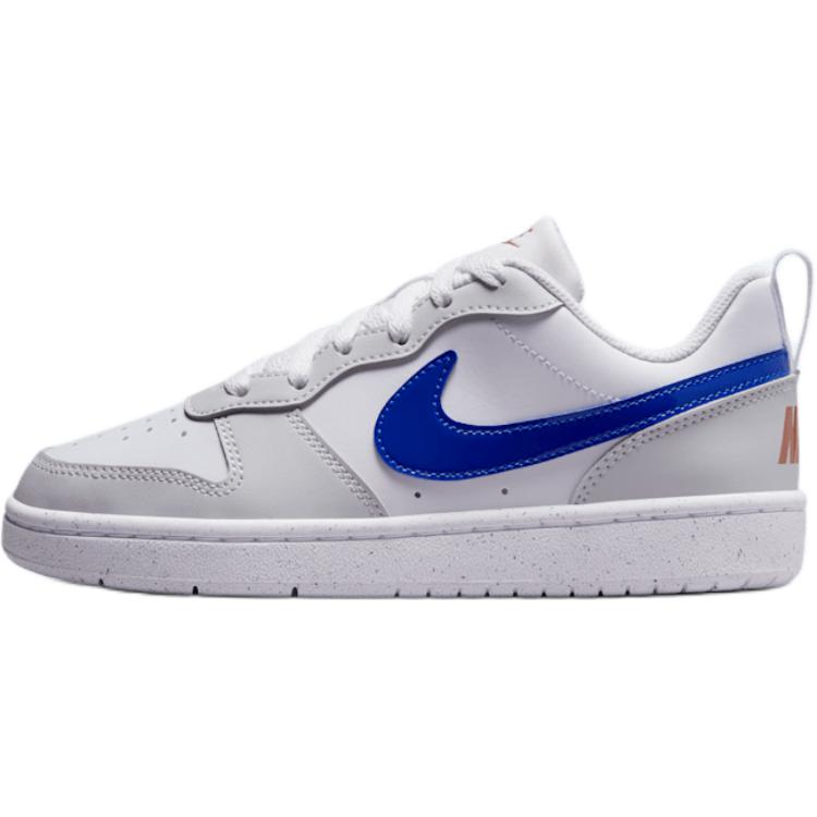 

New Nike Court Borough Anti Slip Wear Resistant Low Top Kids Skateboarding Shoes White Blue DV5456-125 35.5