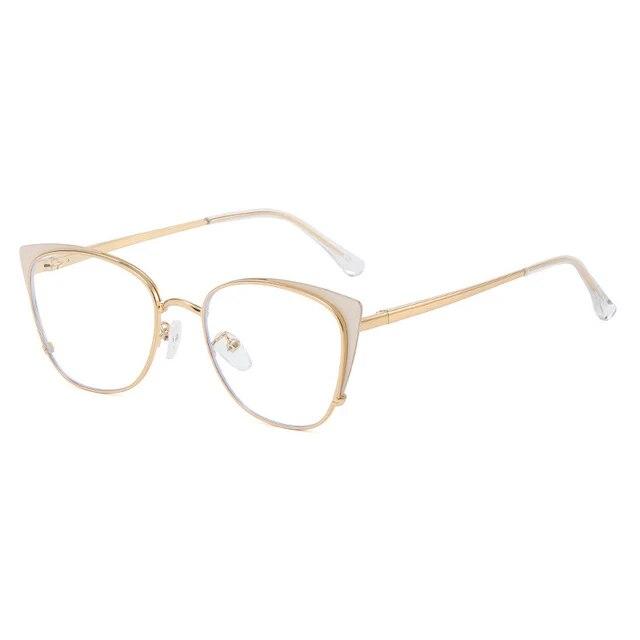 New Cat Eye Anti-blue Light Glasses Women Men Metal Spring Leg Eyeglass Frame Optical Computer Glasses Wholesale