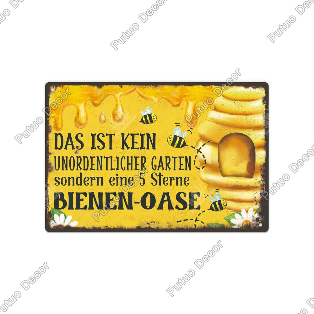 Putuo Decor Vintage German Metal Tin Sign  Rustic Wall Art for Home Office Cafe Farmhouse  Perfect Gift for Friends  Unique Deco