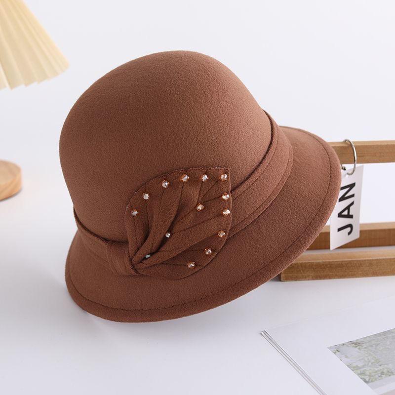 Autumn and Winter Fashion Hat Women's Woolen Top Hat Women's Bucket Hat Basin Hat Trendy British