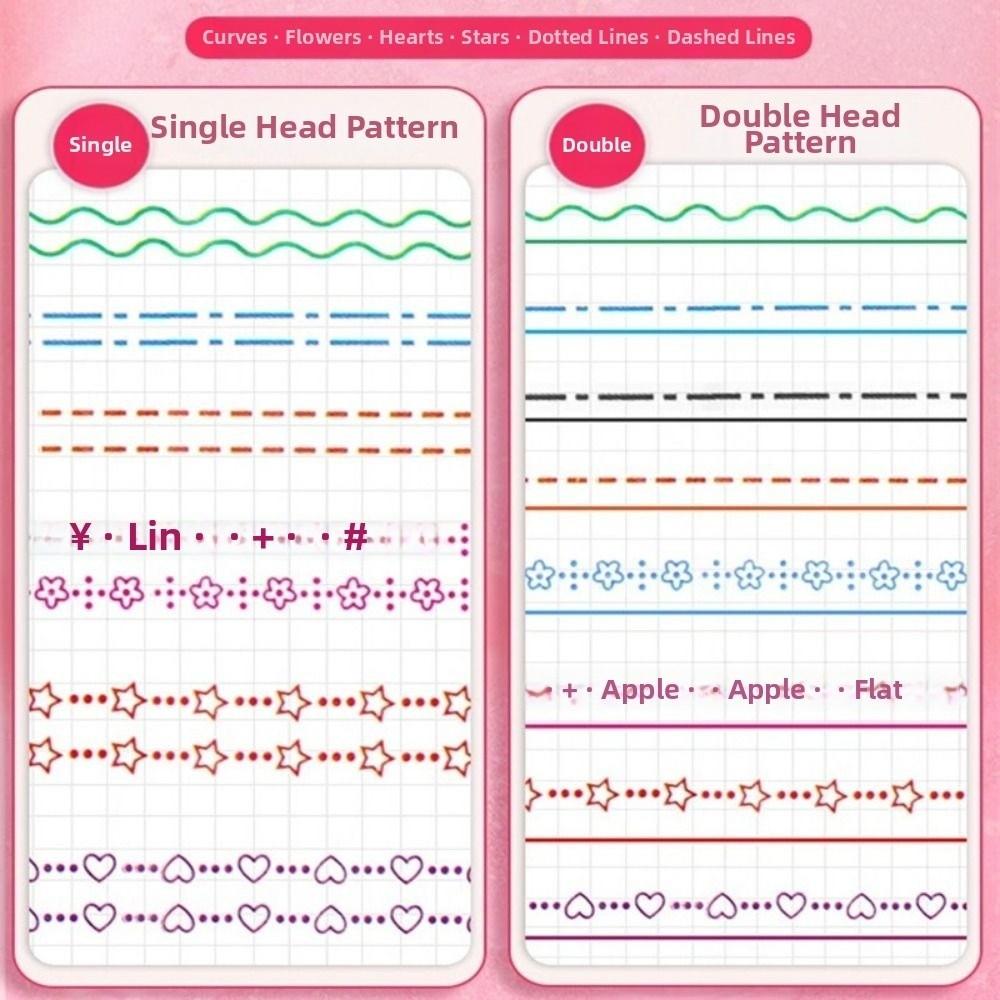 6Pcs/Set Creative Flower Shaped Curve Liner Pen 6 Colors Curve Liner Marker  Art Contour