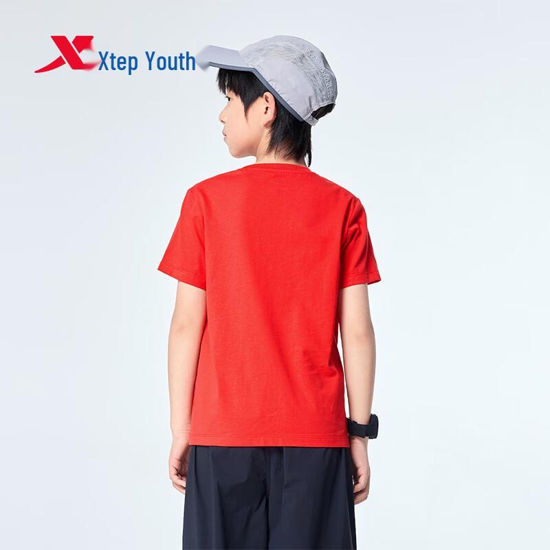 Xtep Youth Letter Print Cotton Short Sleeve T-Shirt