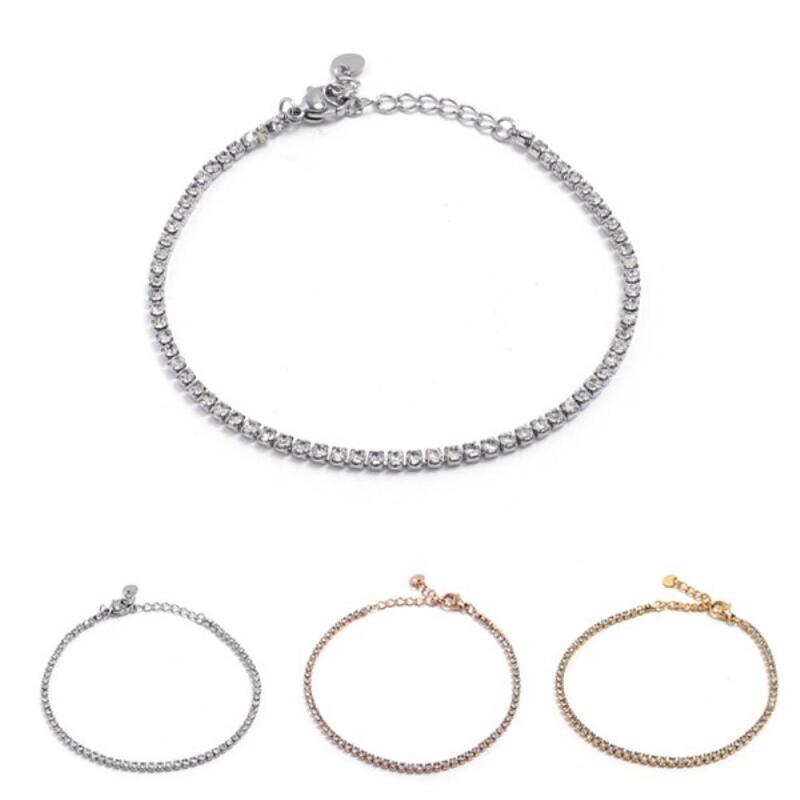 Muonga Surgical Steel Bracelet Women's Cubic Single Chain 3 Colors
