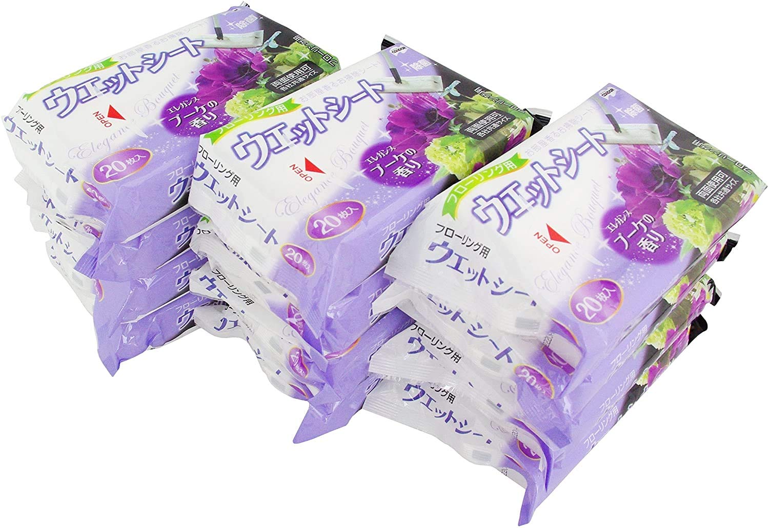 

Yamazaki Sangyo Напольные влажные салфетки Набор для оптовой закупки Аромат букета 20 шт. х 12 пакетов Всего 240 шт. 169955