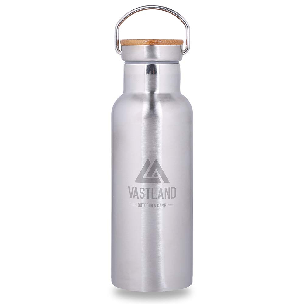 

VASTLAND Stainless Steel Water Bottle, Mug, Direct Drinking, Double Insulated, 500ml, Silver