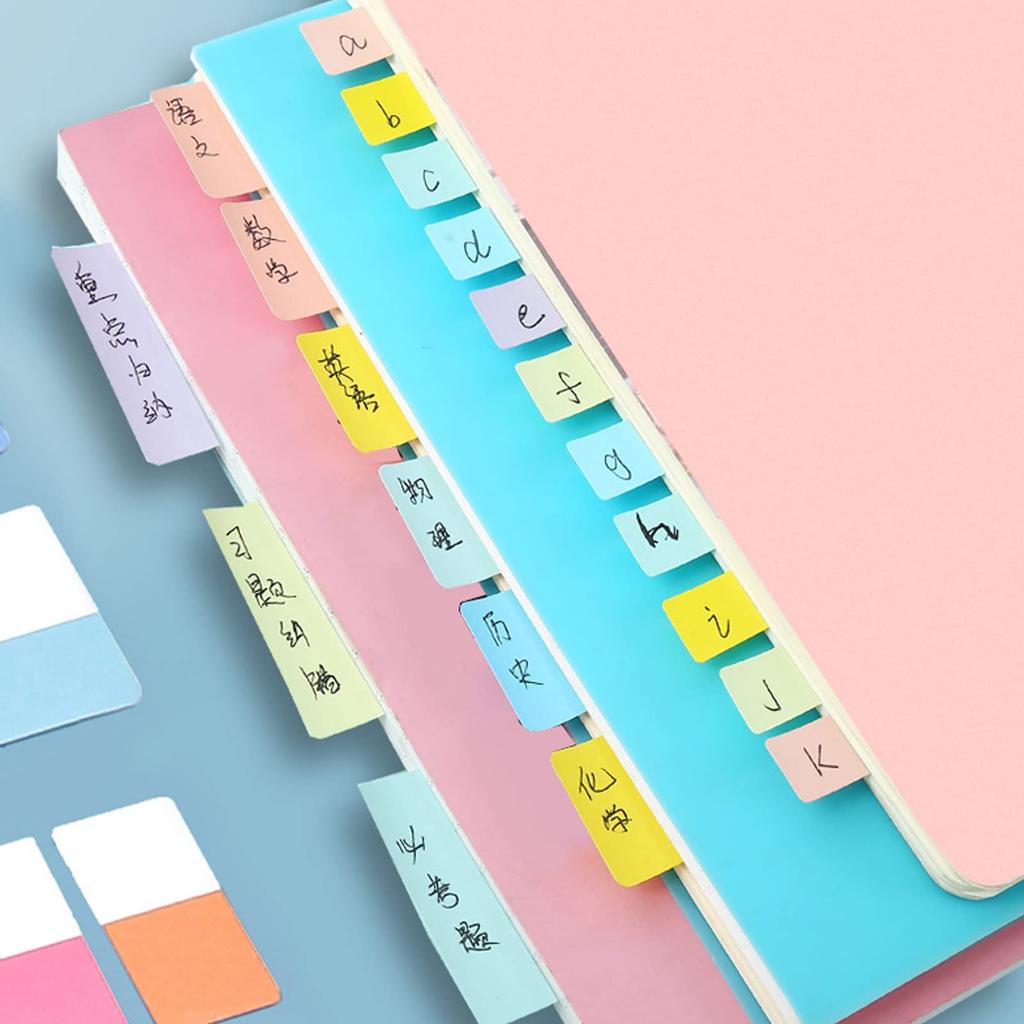 WIICOYK Sticky Index Strong Easily Office Fun Convenient Notes, Stickers, Film, Slim, Transparent, Writable, Adhesive, Removable, Cute, Multicolor,