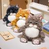 25CM Cute Pattern Cat Plush Doll Fat Soft Sitting Weighted Particles Doll Parent Child Game Toy Children's Room Decoration Gift