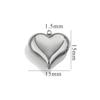 1pc 304 Stainless Steel Large Heart 3D Charms PVD Gold Plated Metal Earring Necklace Jewelry Making Findings Accessories