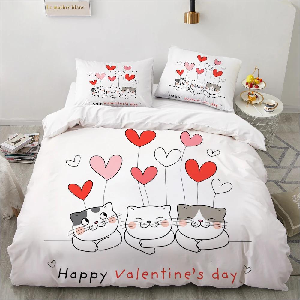 Comforter Animal Kitty Lovely Pet Pink Cat Cartoon Polyester Simple Style Theme Bedroom Decorations Children Girl