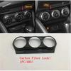Steering Wheel / Gear Shift Panel / Water Cup Holder Cover Trim For Mazda CX-3 CX3 2016 - 2024 Carbon Fiber Accessories Interior