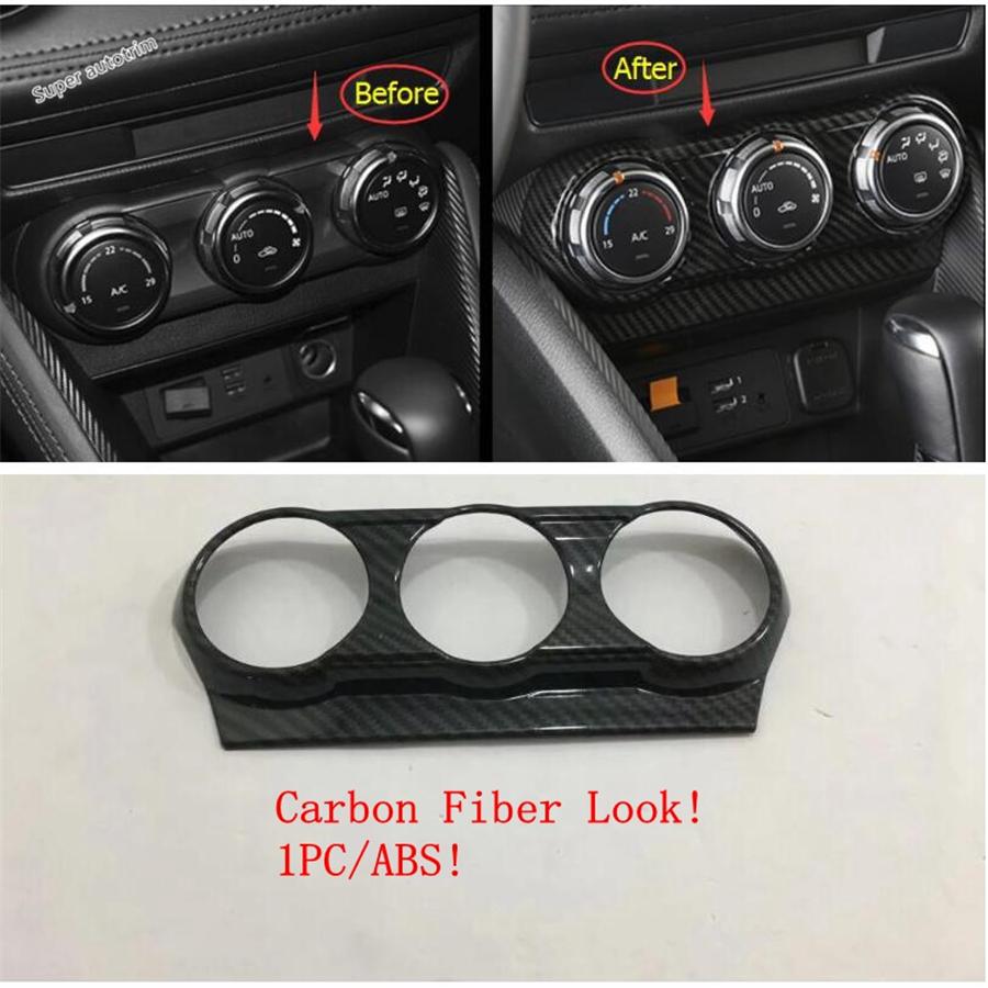 Steering Wheel / Gear Shift Panel / Water Cup Holder Cover Trim For Mazda CX-3 CX3 2016 - 2024 Carbon Fiber Accessories Interior
