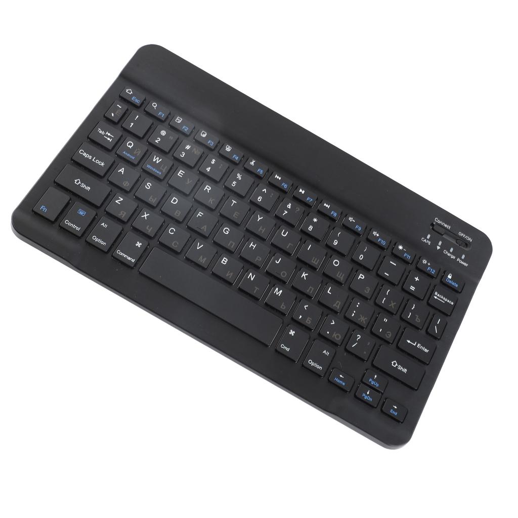 Wireless Bluetooth Keyboard Portable Tablet Keyboard Russian English for Android Black