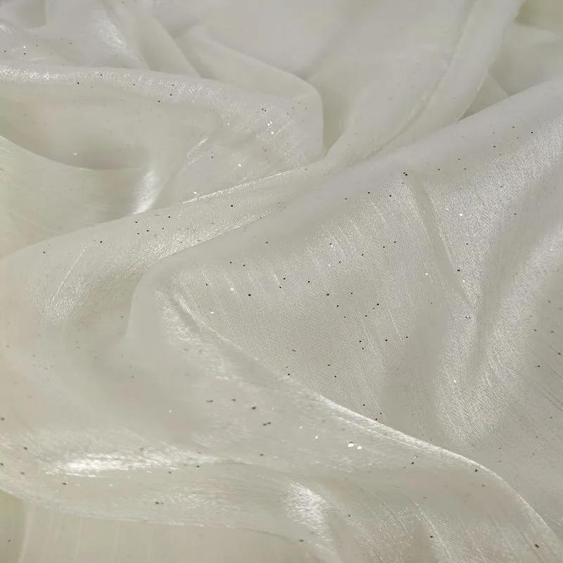 

Wide150cm Soft Mesh Shiny Glitter Shiny Mesh Sequin Fabric Gold Silver Sequined Eugene Gauze Long-sleeved Shirt Hanfu Mesh Gauze 1Yard