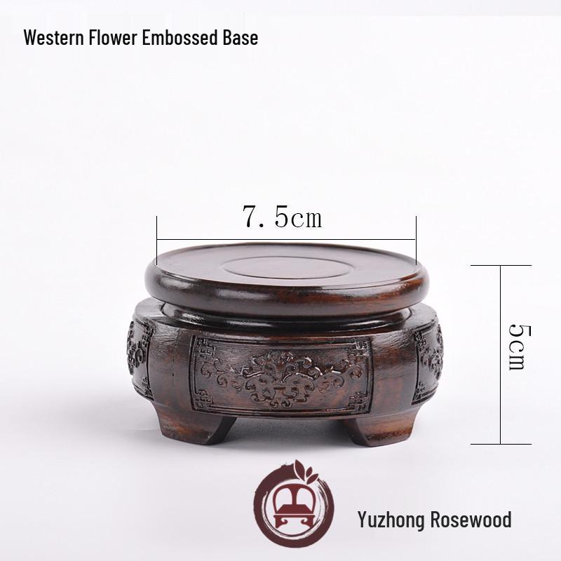 Solid African Blackwood Bonsai Incense Burner & Buddha Vase Base Ornament