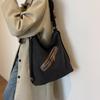 Large Capacity Women's Canvas Bag 2024 New Simple Street Style Tote Shoulder Bag