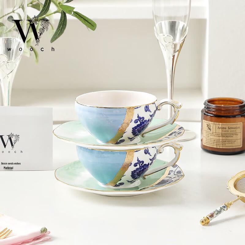 WOOCH Ceramic Couple Cup and Saucer Gift Set