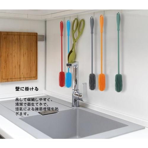 ddLUCK Extra Long Handle Silicone Bottle Brush, BPA-Free, for Cleaning 40cm Water Bottles, Hydro Flasks, Sports Bottles, Vases, Thermoses, and Other G