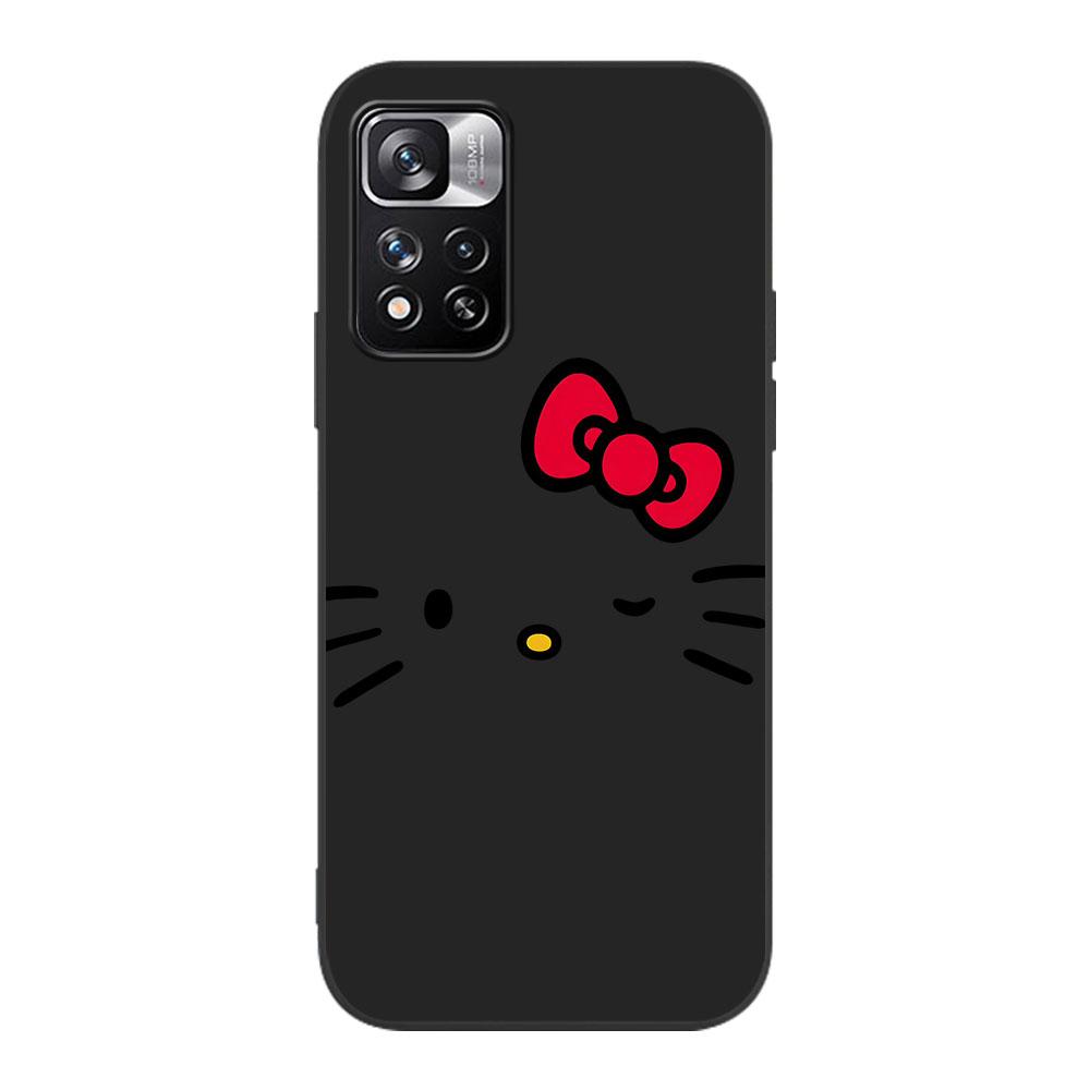 

Cute Hello Kitty Case for Xiaomi Redmi 10A 10C 9C 12C 9A 9i 10 12 9 Prime 9T K40 Pro Black Soft TPU Mobile Phone Bag Cover Redmi K40 Pro