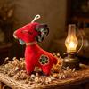 Cute Chinese Style Goat Plush Toy Red Lucky Sheep Mascot Stuffed Animal With Ethnic Embroidery For Home Decoration New Year Gift