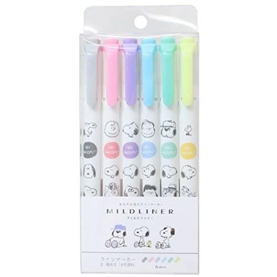 Kamio Japan ZEBRA Mildliner 6 Color Set (301796 Snoopy)