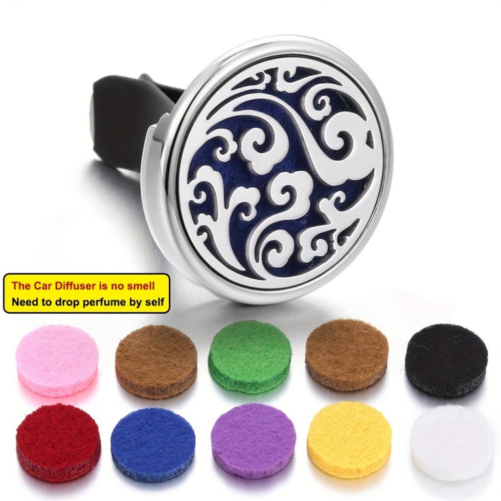 1pc Car Aromatherapy Diffuser Locket Car Clip Perfume Essential Oil Diffuser Car Vent Clip Air Freshener Purifier With 10pcs Mixed Pads