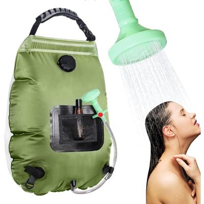 20L Solar Portable Shower Kit, Solar Heated Camping Shower Kit with Detachable Hose Shower Head, Small Shower, Suitable for Camping, Hiking, Traveling