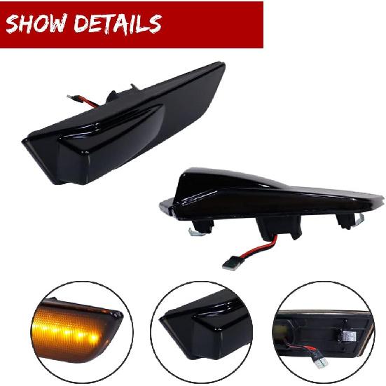 GTINTHEBOX Compatible with 2003 2004 2005 2006 2007 Infiniti G35 2D Coupe D Front Side Marker Light Smoked Lens Amber LED Fender Lamp