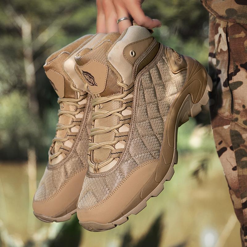 Winter Anti-Rutsch Herrenstiefel Outdoor Leder Wanderstiefel Atmungsaktive Herren Wüstenstiefel Bequeme Stiefeletten Herren Arbeitsschuhe