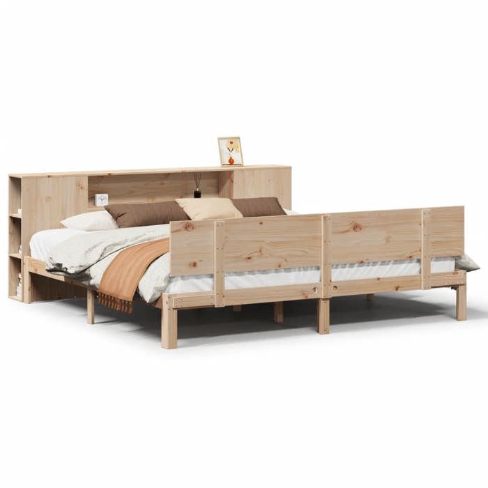 VidaXL Lit bibliothèque sans matelas 180x200 cm bois massif de pin 3322638