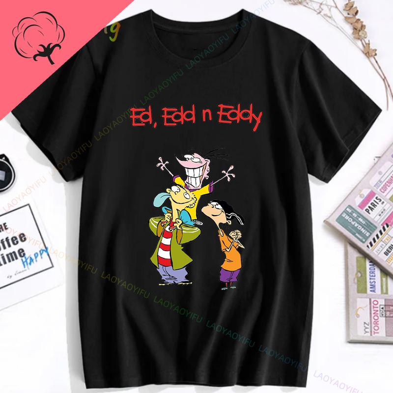 Ed Edd N Eddy Man Woman TShirt Cartoon Network TV Show Hip Hop Mens Tee Shirts Funny Tee Mens Tee Cotton Shirts