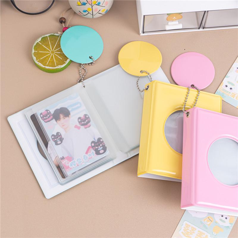 Heart Shaped Hollow Mirror Plate 3-inch Single Grid Polaroid Photo Album Idol Album Small Card Storage Album
