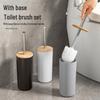 *Bamboo Lid Toilet Brush with Non-Corner Design for Bathroom Cleaning*