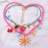 Colorful Resin Beaded Charms Necklaces 3Pcs/Set for Women Summer Ocean Vacation Style Beach Party Jewelry Neck Accessories