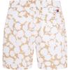 Tommy Hilfiger Cotton Beach Vacation Style Printed Drawstring Waist Fitted Straight Leg Sports Casual Shorts Men shorts White Khaki DM0DM18805